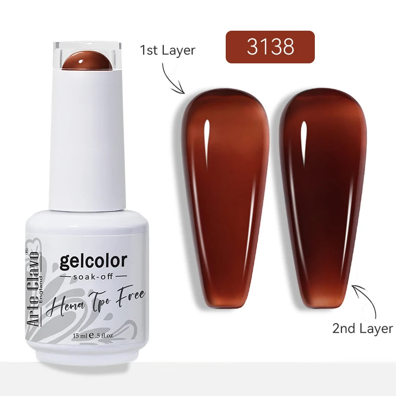 Arte Clavo Jelly Transparent Gel Nail Polish Summer Nude Pink Semi