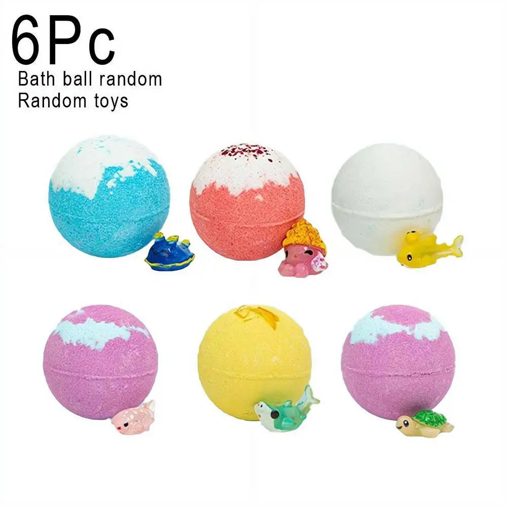 Bath Bombs Surprise Inside Ocean Ball Hidden Toys Changing Spa Easter Qme B 6pcs random