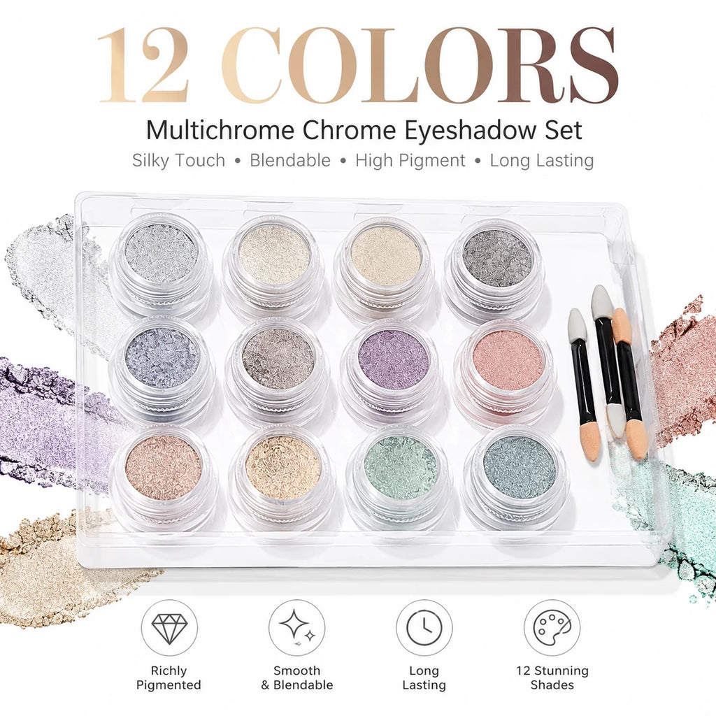 Aurora Pearl Chrome Nail Powder Complete Storage Case Display Card Qme MULTI