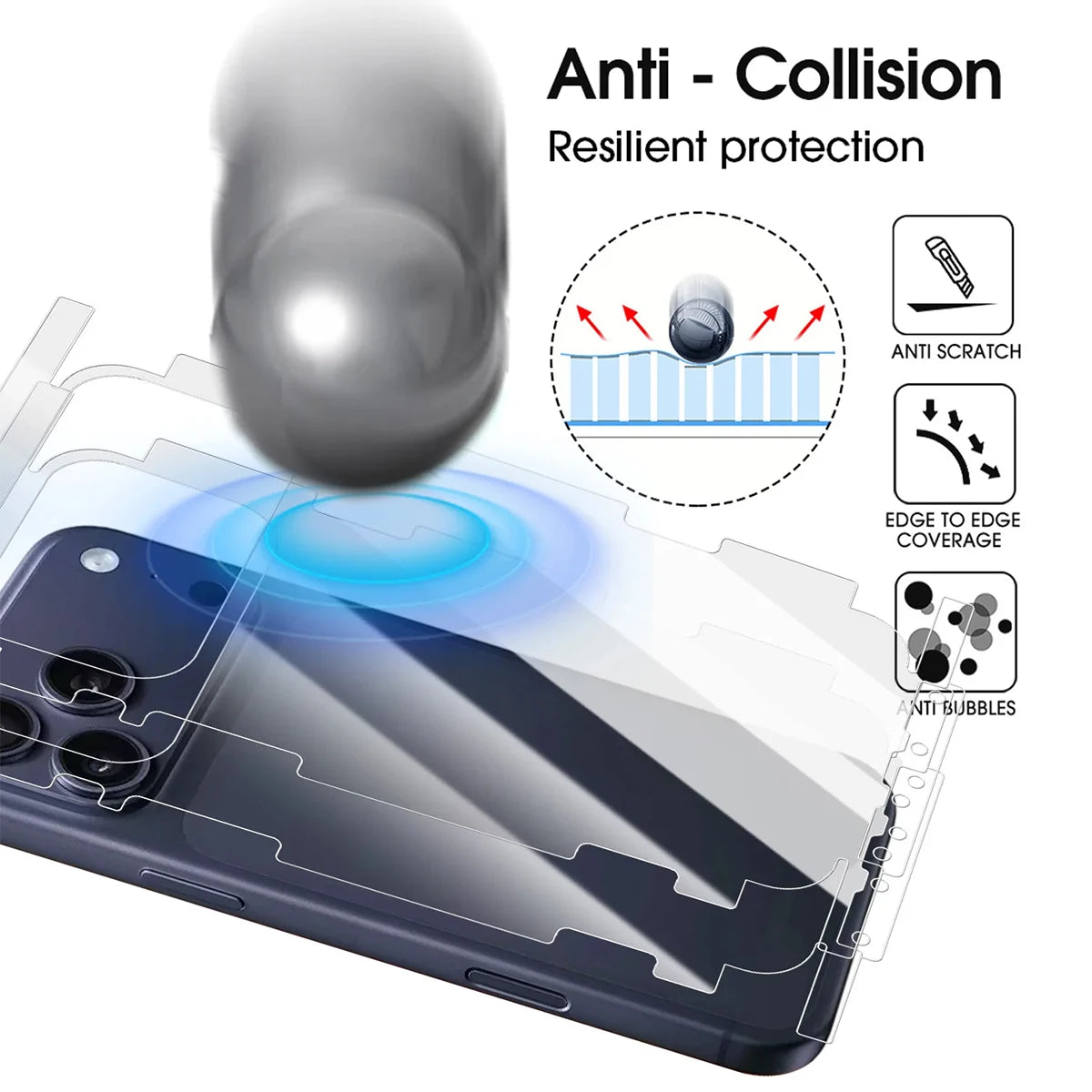 Pet Soft Film Curved Edge Fiber Glass Protective High-definition Back Qme