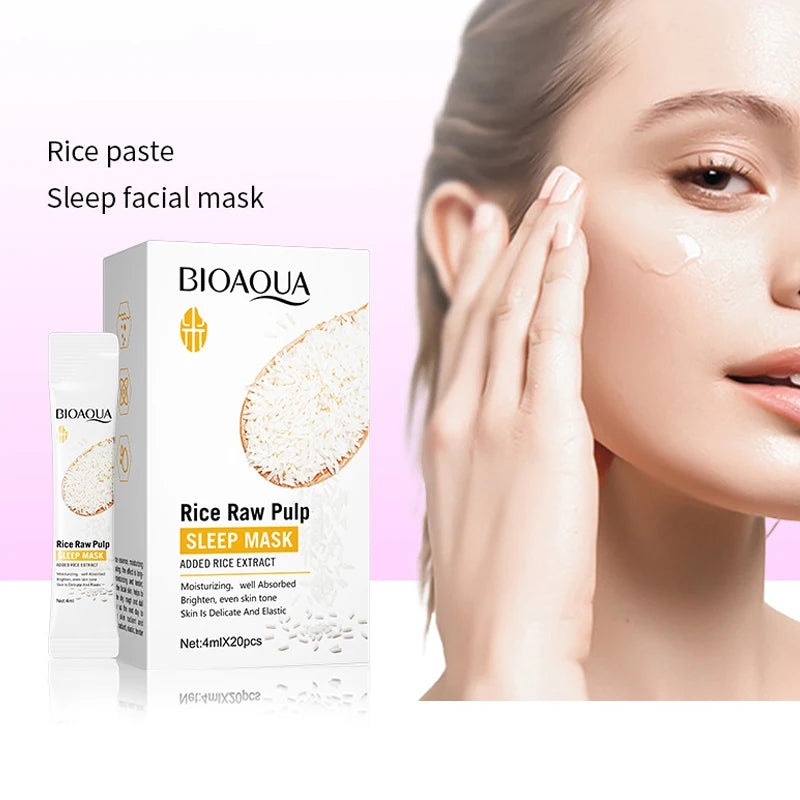 Travel Rice Pulp Sleeping Mask Moisturizes Absorbs Well Brightens Qme