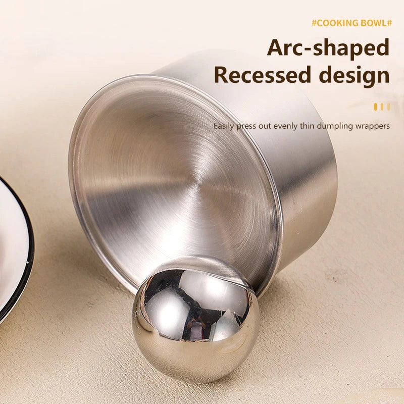 Kitchen Gadgetstainless Steel Dumpling Maker Dough Presser Round Mold Qme