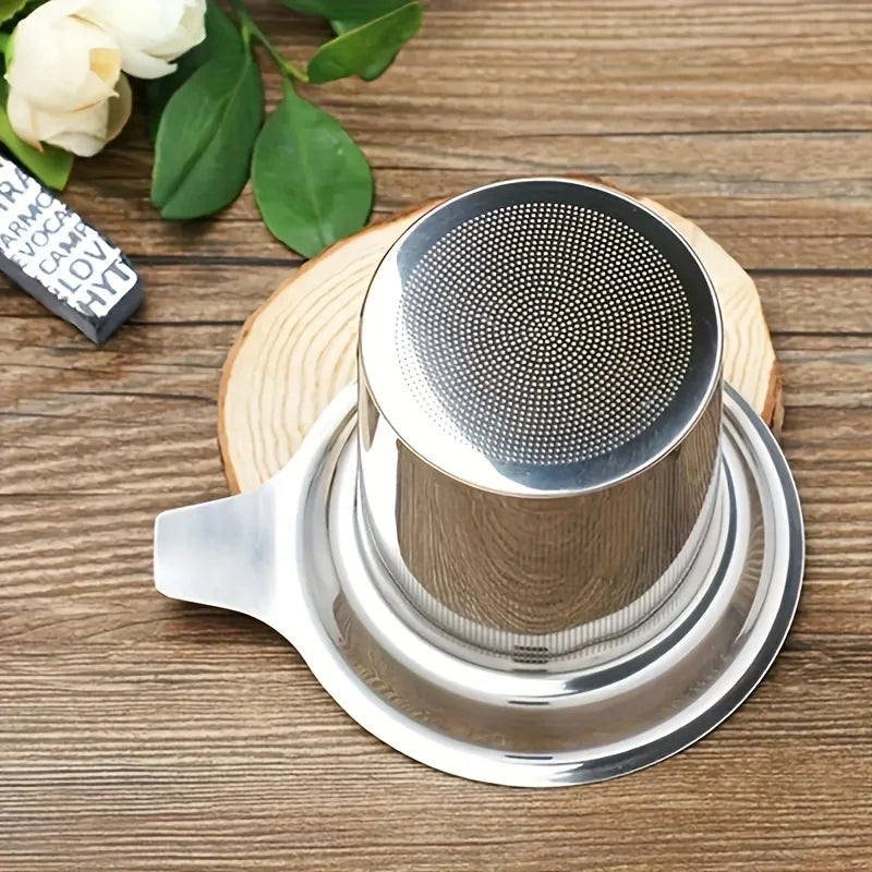 1pc High-quality Stainless Steel Tea Filter With A Single Mesh, Which Can Achieve Precise Brewing And No Leakage Pouring Qme
