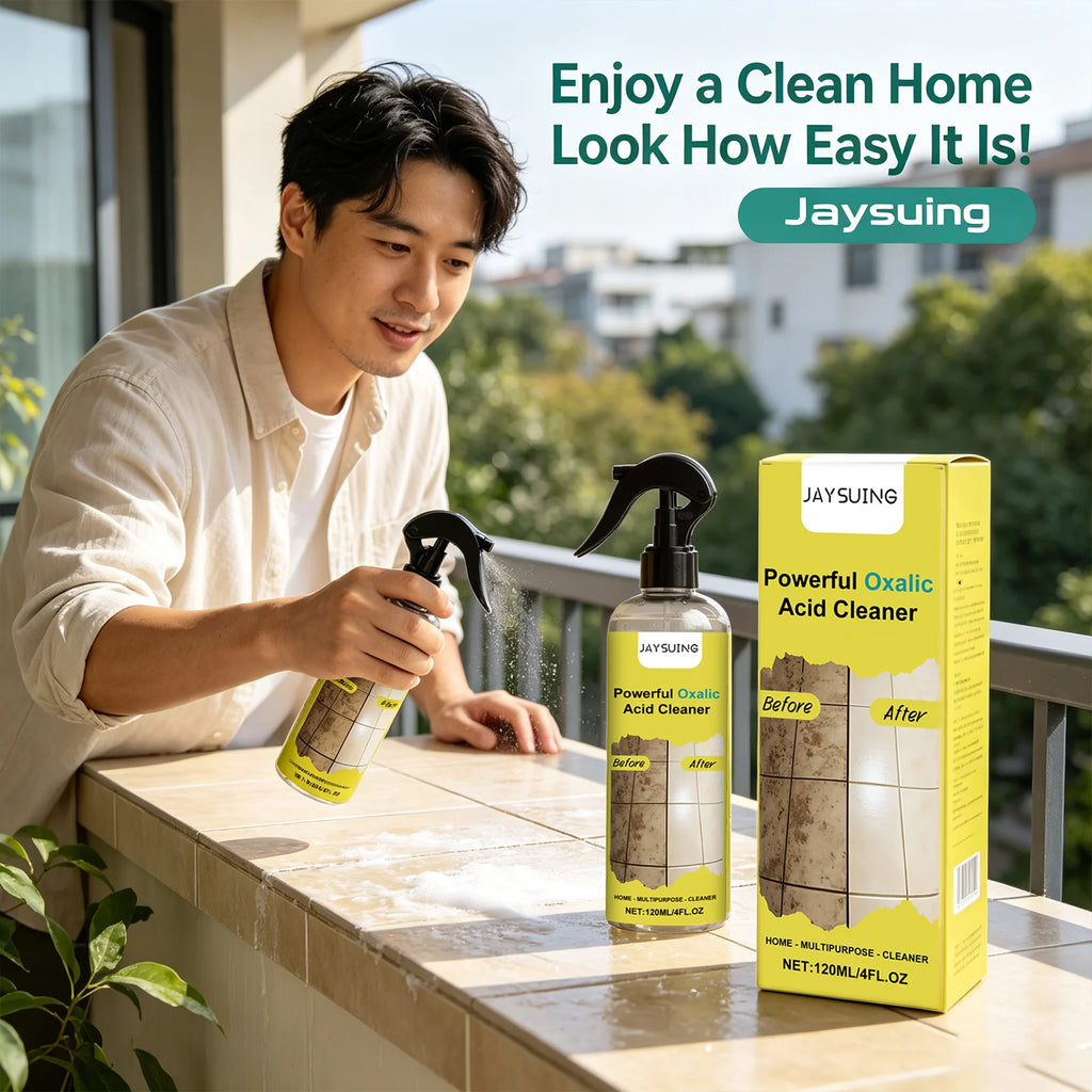 Jaysuing Powerful Oxalic Acid Cleaning Spray Remove Limescale & Stain Reduce Sediment Easy to Use Multi-purpose Bathroom Cleaner Qme