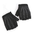 Men Cycling Gloves Outdoor Sports Fingerless Motorcycle Elastic Qme black