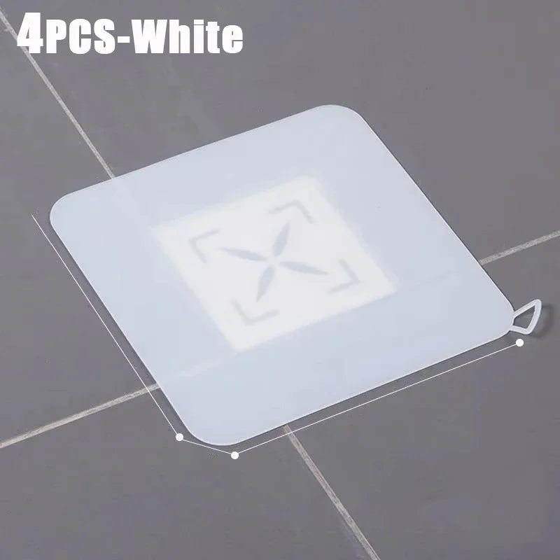 Silicone Floor Drain Deodorant Cover Bathroom Deodorant Insect-proof Seal Household Sewer Pipe Sink Anti-smell Floor Cover Qme 4PCS White 15cmx15cm
