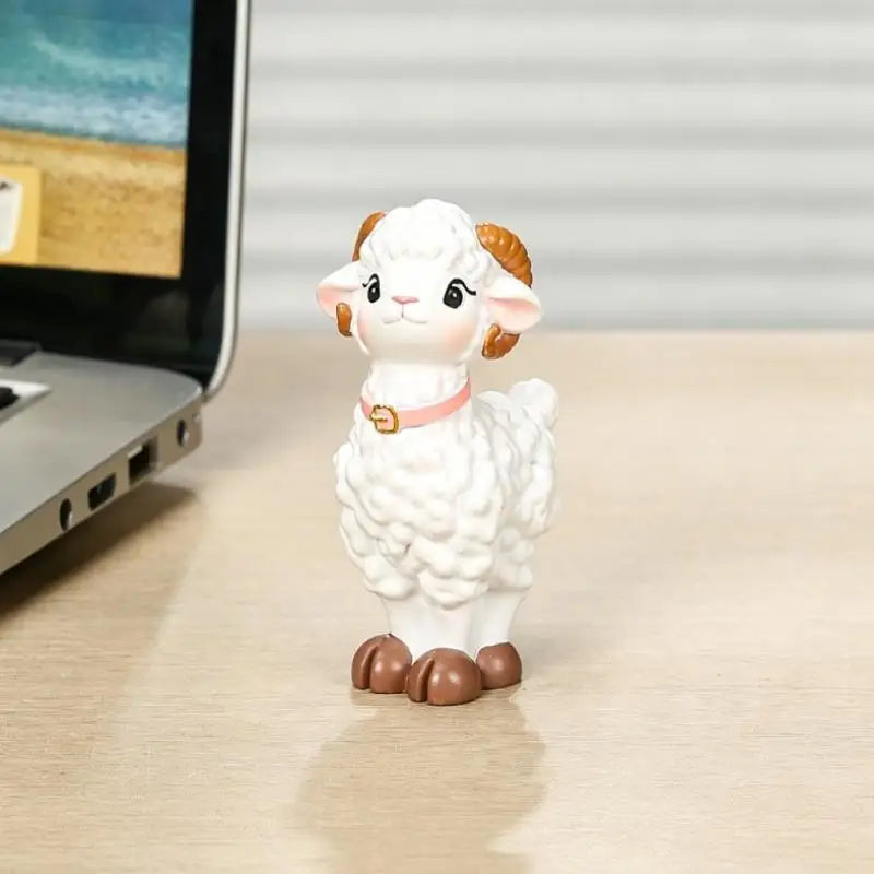 4/1Pcs Miniature Resin Family Sheep Figurine Set Mini Decorative Sculpture For Home Garden Micro Landscape Decor Desk Displays Qme A1
