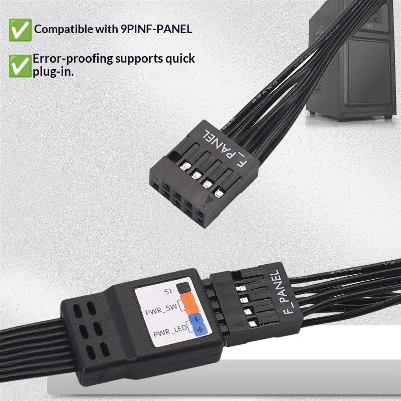 Flexible 9Pin Motherboard Header Extension Cable 20 30 Flat Design Qme