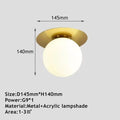 Nordic LED Ceiling Light Simple Bedroom Bedside Corridor Industrial Lighting Acrylic Ball Ceiling Lamp Gold Black Iron G9 Lamps Qme Gold