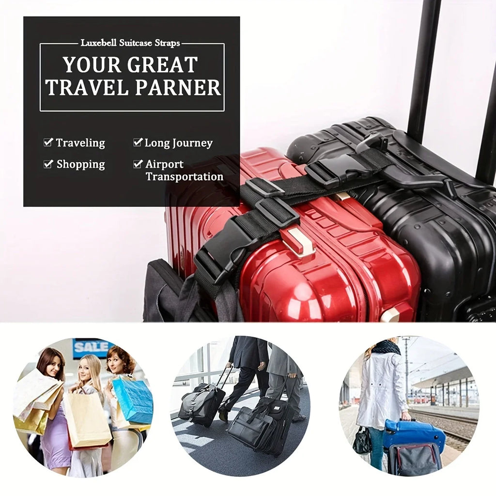 1pc Simple Adjustable Luggage Straps, Suitcase Buckle Strap, Travel Accessories, High-quality Replaceable Luggage Bag Qme