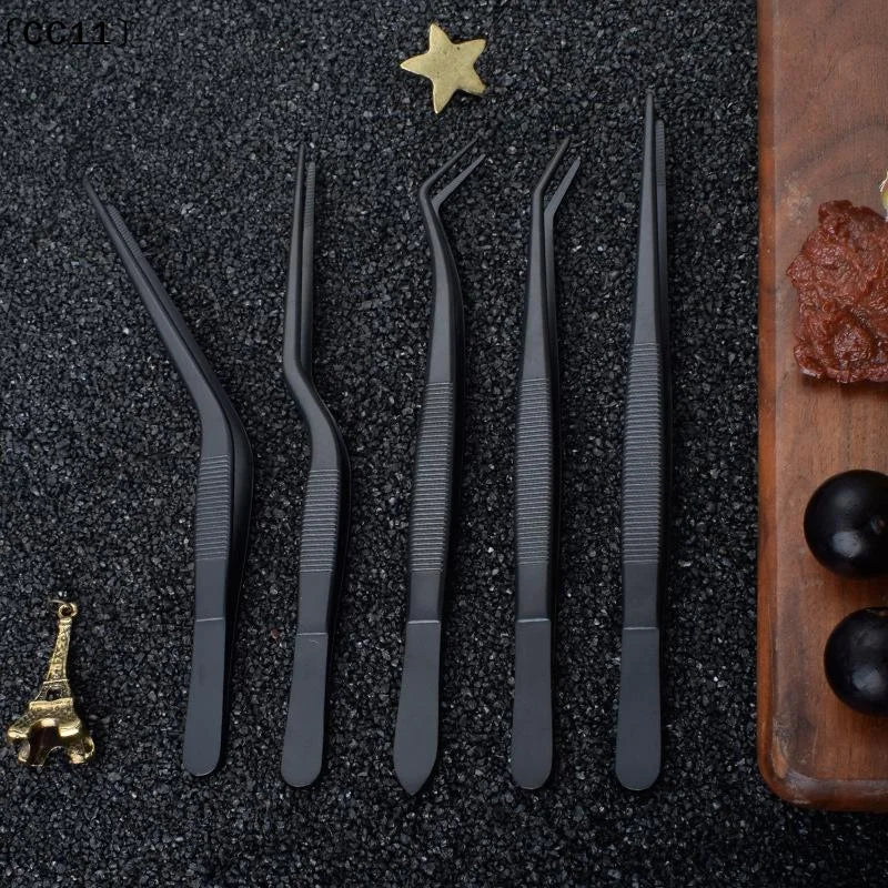3 5 Kitchen Tongs Stainless Steel Culinary Plating Tweezers BBQ Food Qme