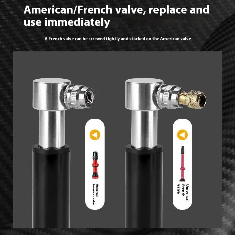 Mini Aluminum Alloy Bicycle Pump Portable Silver Road Mountain Bike Qme