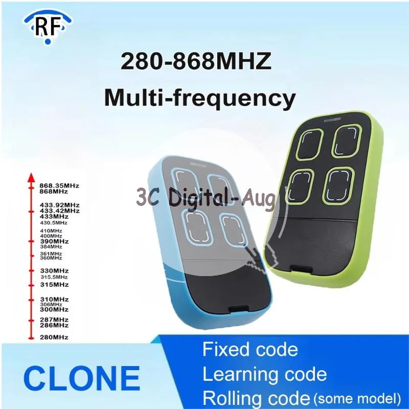 Universal Garage Door Opener Remote Multi-frequency 280-868MHz 433MHz Qme