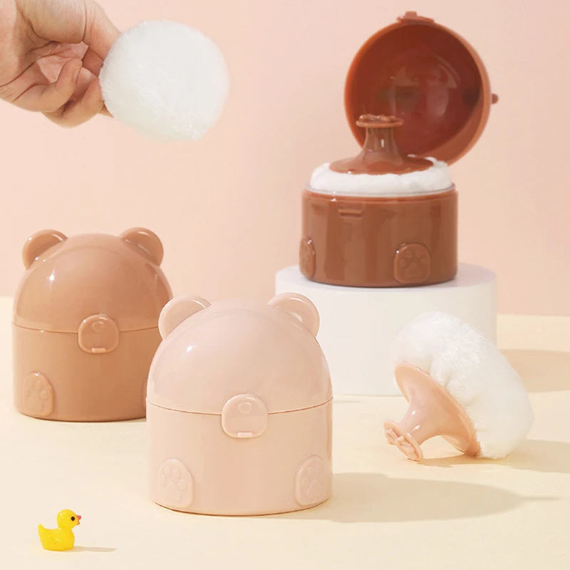 Multifunctional Bear Shape Empty Box Baby Powder Sub-bottling Storage Qme