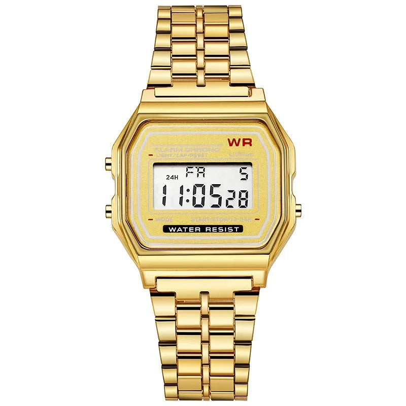 1pcs Luxury Rose Gold Women Watches Electronic Digital Display Retro Style Clock Men's Relogio Masculin Reloj Hombre homme Qme Gold