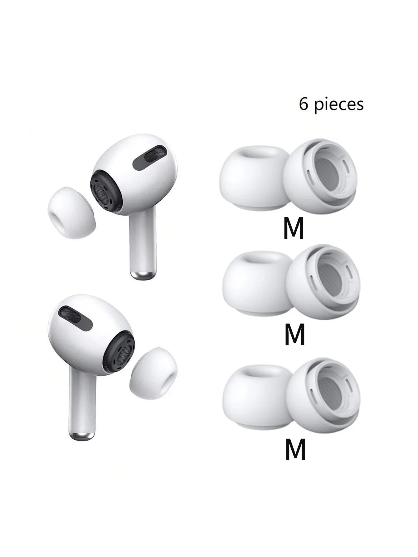 Suitable Airprods Silicone Ear Caps Wireless Bluetooth Earphone Qme Lvory
