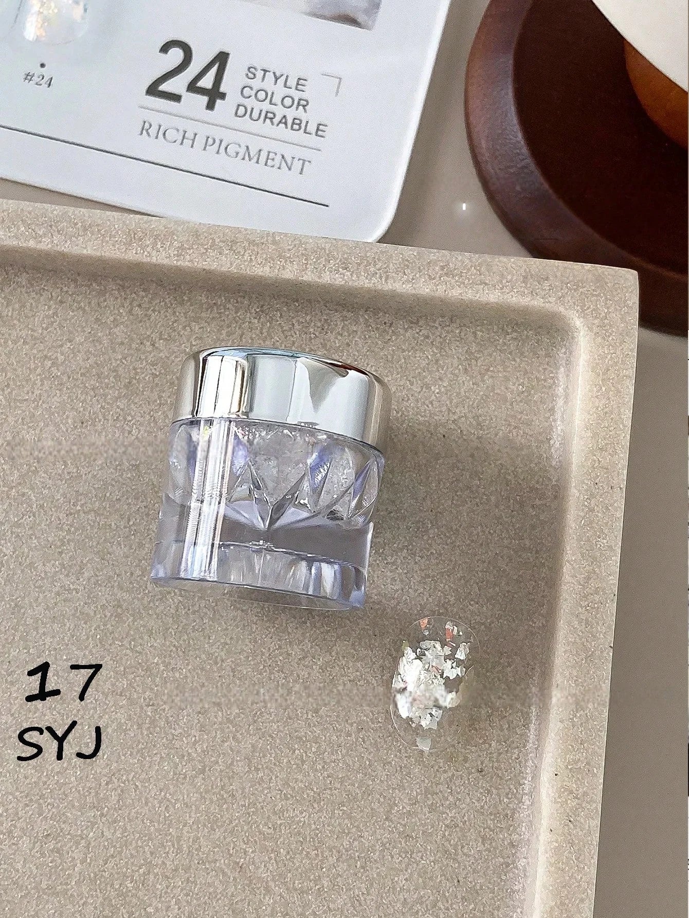 1 High-end Mirror Magic Powder Storage Box Colorful Bright Nail Art Qme 17