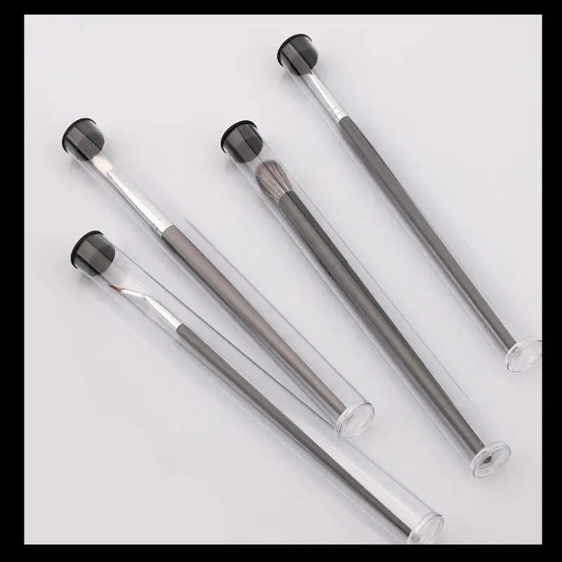 PVC Clear Storage Tube Rotating Pen Holders Makeup Brushes Case Qme