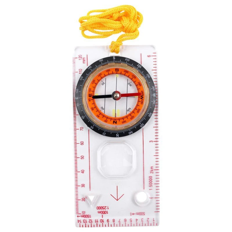 Portable Compass Scale Ruler Multifunction Map Lanyard Outdoor Qme