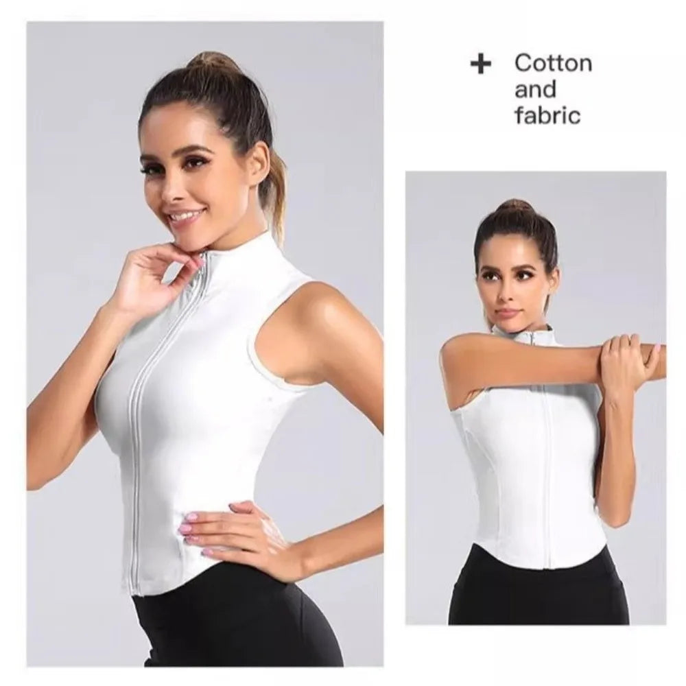 Ins Fashion Slim Fit Yoga Tight Vest Sweat-absorbent Black White Crop Qme
