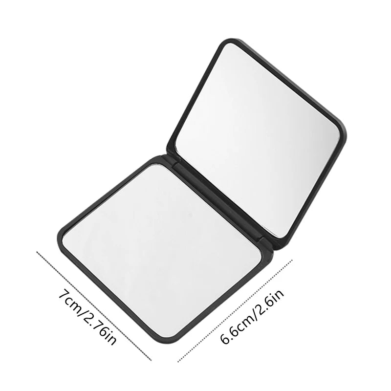 Double-side Compact Mirror Pocket Cosmetic Mirrors Foldable Makeup Qme