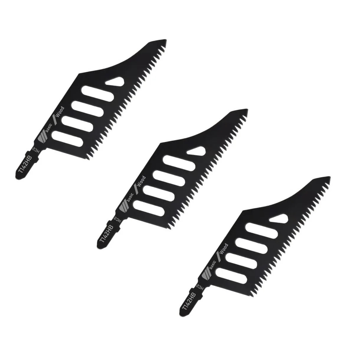 1/3pc T142HB Curve Jigsaw Blade T Shank Flush Cutting Sawwood Blade Irregular Curve Saw Blade Hardwood Plywood Cutting Tool Qme