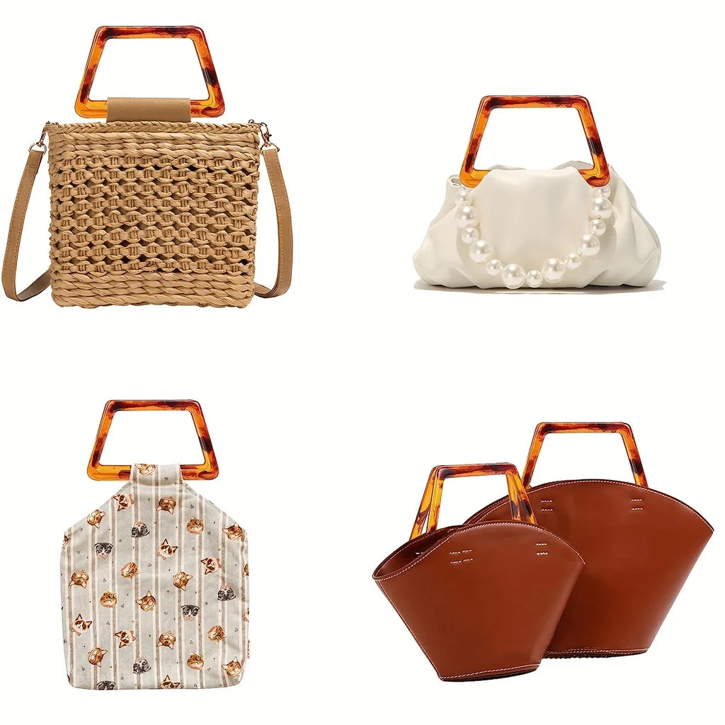 Bag Decorative Handbag Handles Wallet, Wrist Handle, Suitable for DIY Bags and Wallet Making (Semicircular, Circular Qme