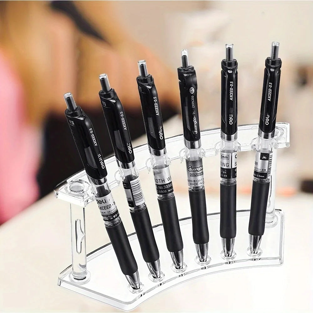 1pc or 2pcs 6-Slot Plastic Pen and Makeup Brush Holder for Home and Office Organization Qme