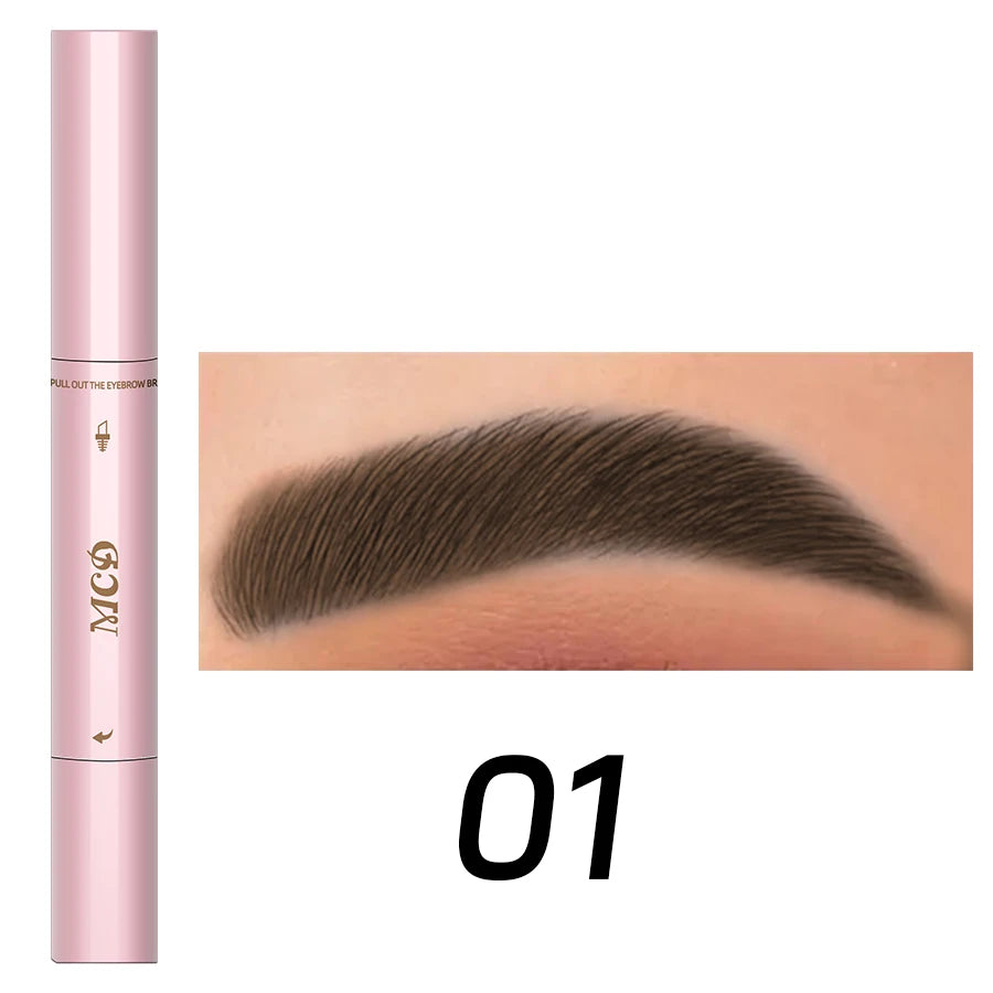 2 In1 Professional Waterproof Eyebrow Pencil Long-lasting Korean Qme 01
