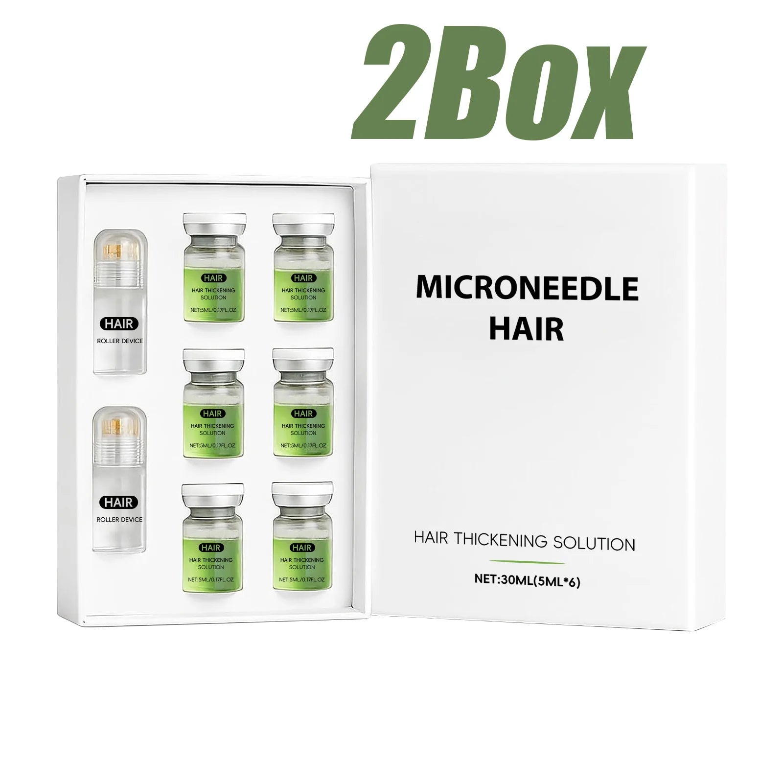 Hair Essential Care Serum Microneedle Roller Set Hair Follicle Care Nourishing Scalp Hair Care Hair Thicken Conditioner Essence Qme 2 Boxed