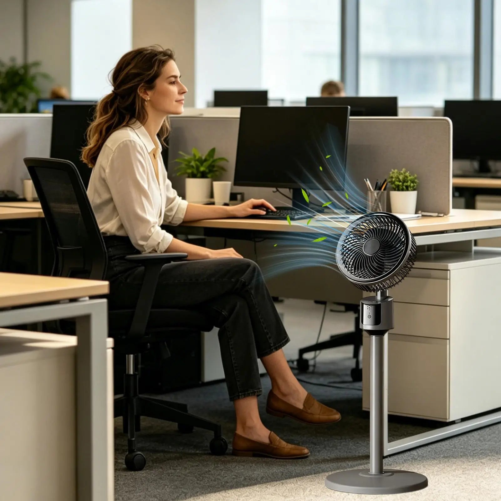 Fan For Bedroom Quiet 3-Speed USB Powered Large Room Standing Powerful Fan For Bedroom Study Office College Dorm Apartment Qme