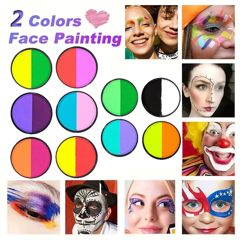 Multicolor Watercolor Face Paint Dual-tone Easy Wash Water-based Body Qme