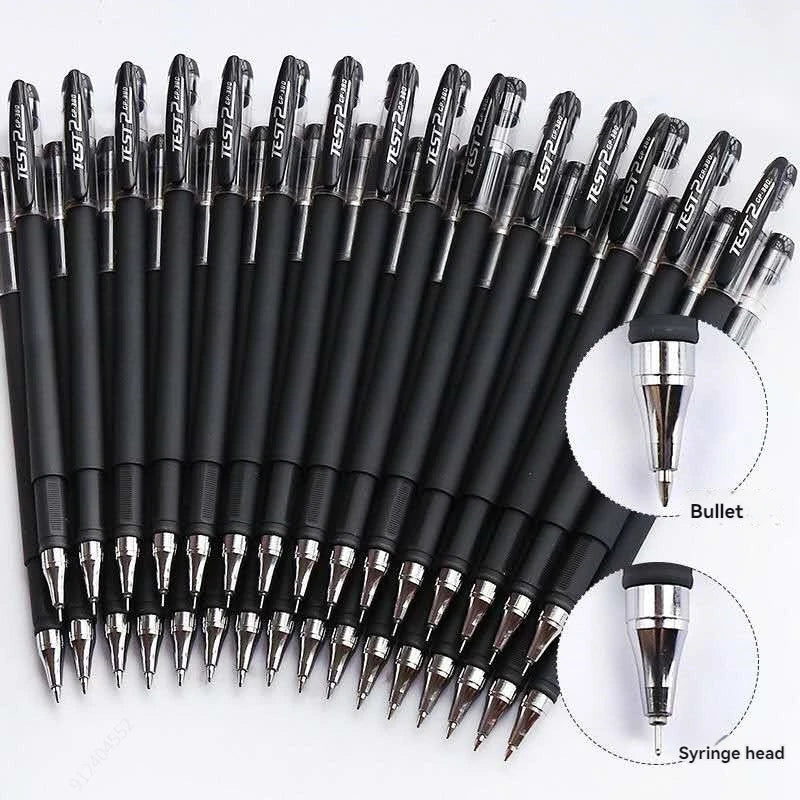 Gel Pens Set Neutral Pen Black Blue Red Refill Gel Pen Bullet/NeedleTip 0.5mm School Office Supplies Kawaii Stationery Qme
