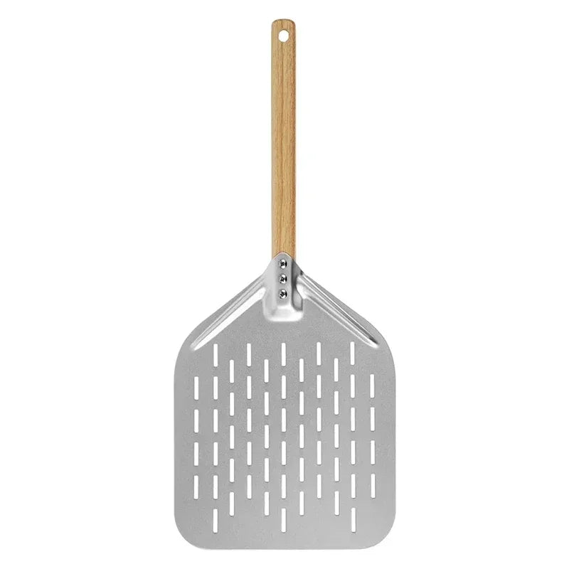 Pizza Shovel Metal Non-stick Peel Wood Handle Transfer Tray Homemade Qme 1Piece 12"