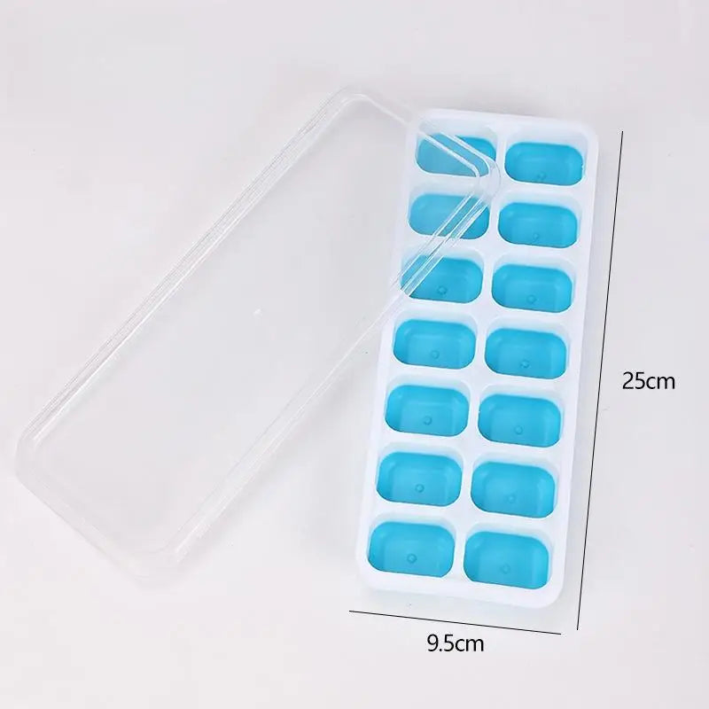 Silicone Square 14 Cube Easy Release Molds Tray Mold Lid Kitchen Bar Qme A2