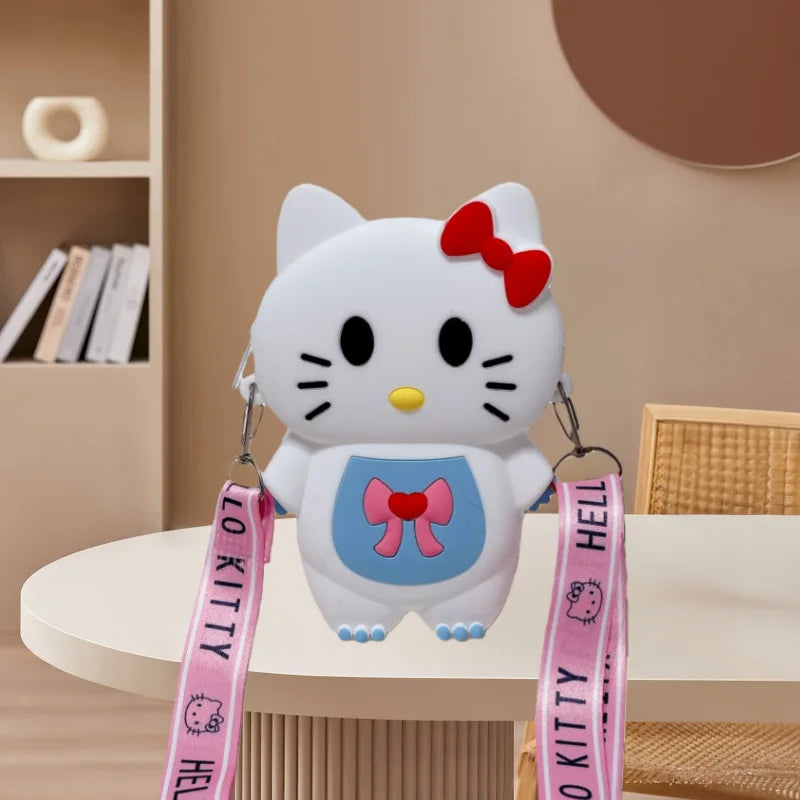 Hello Kitty Cartoon Coin Purse Cute, Instagram-Style Fashion Bag for Students Silicone Key Crossbody Bag Qme 6