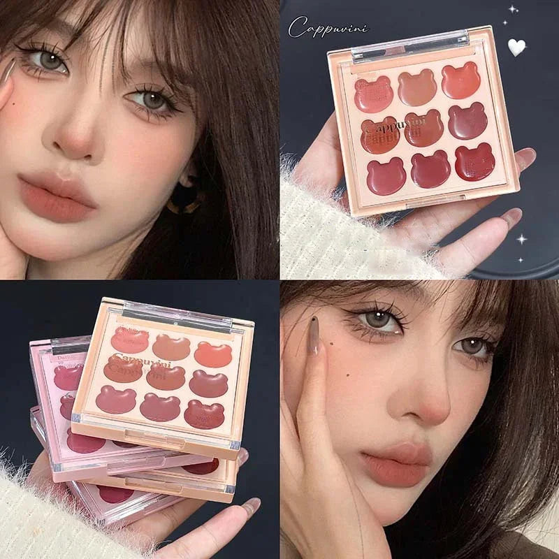 Purplish Orange Nine Colors Lip Mud Velvet Matte Lipstick Makeup Silky Mud Like Texture Lip Gloss Lips Cheeks Dual-use Cosmetics Qme