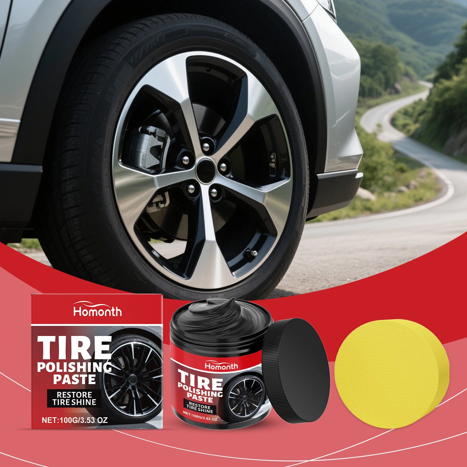 HOMONTH Tire Polishing Paste Automotive Refurbishing Maintenance Qme