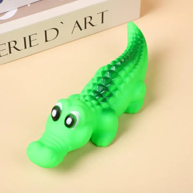 Squeaky Rubber Crocodile Dog Toy – Durable Chew & Play Pet Toy For Dogs,Fun Animal Design For Interactive Games Qme