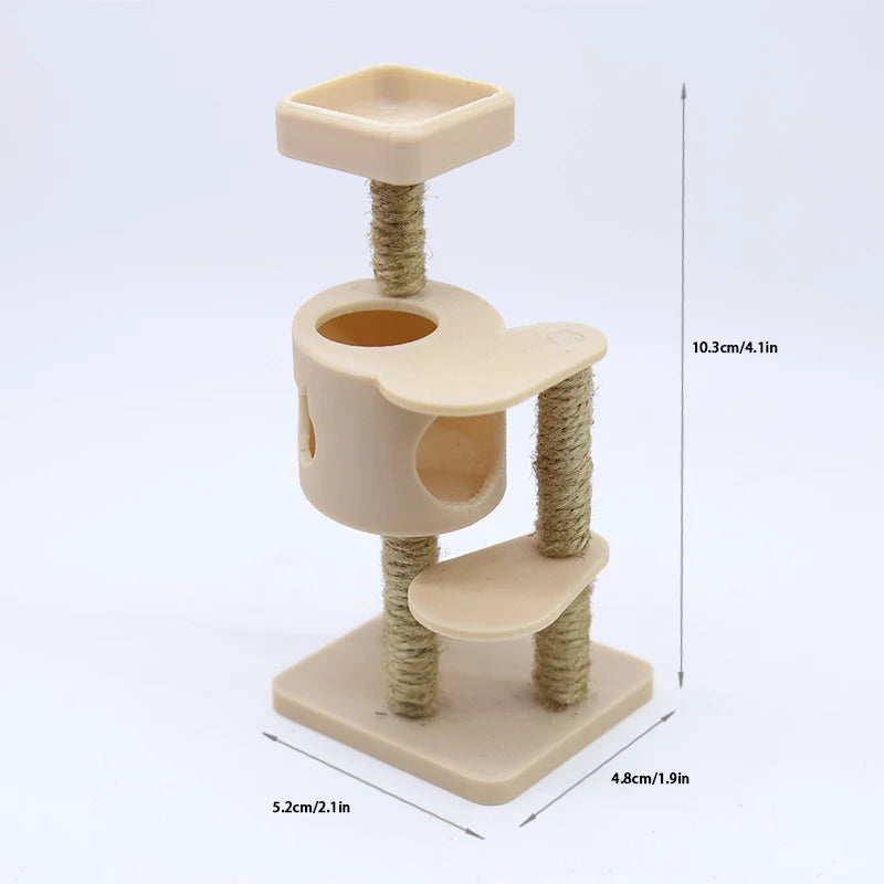1 12 Dollhouse Simulation Pet Cat Climbing Frame Model Micro Scene Qme