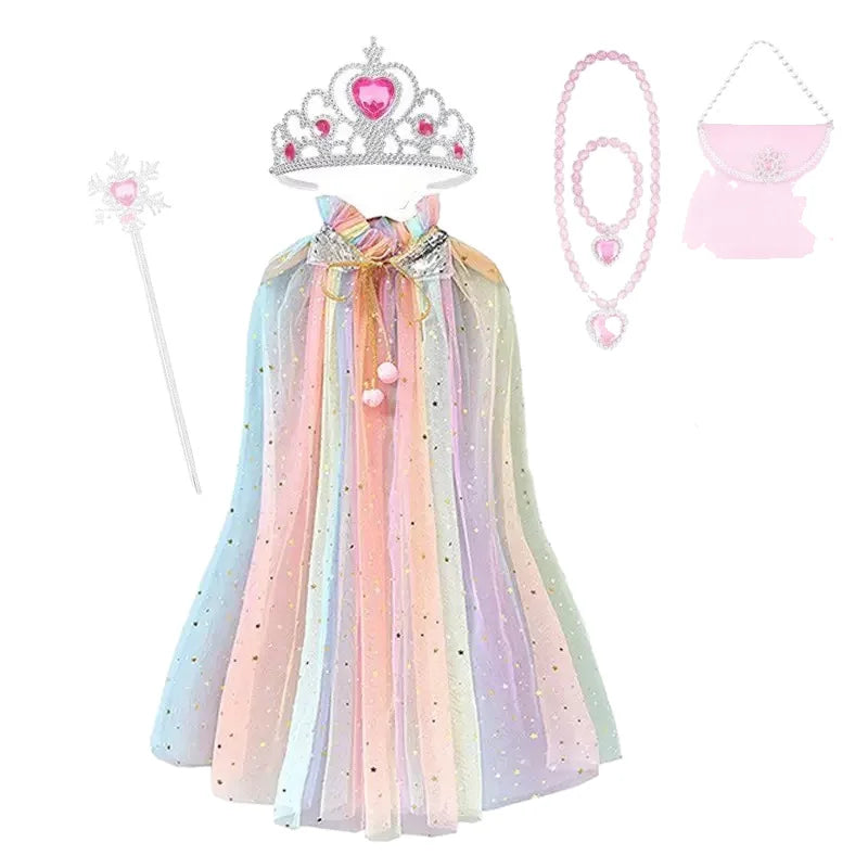 Elsa Princess Crown Magic Wand Frozen Inspired Girls Tiara Hair Qme rainbow