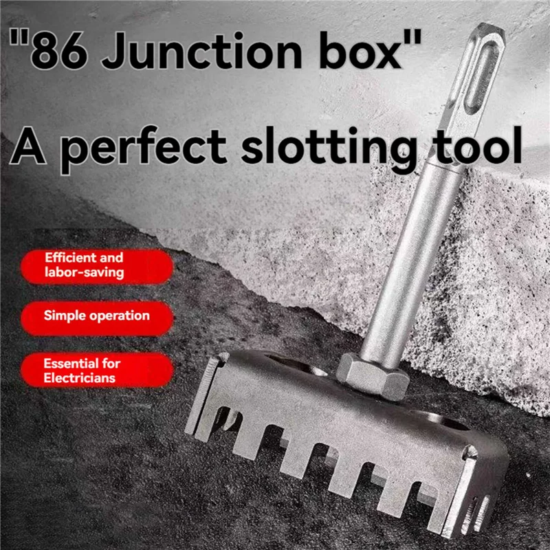 A02F-2X Square Hole Cutter For 86-Type Box Electric Hammer Hole Expansion Electrician Wall Socket Slotting Installation Qme