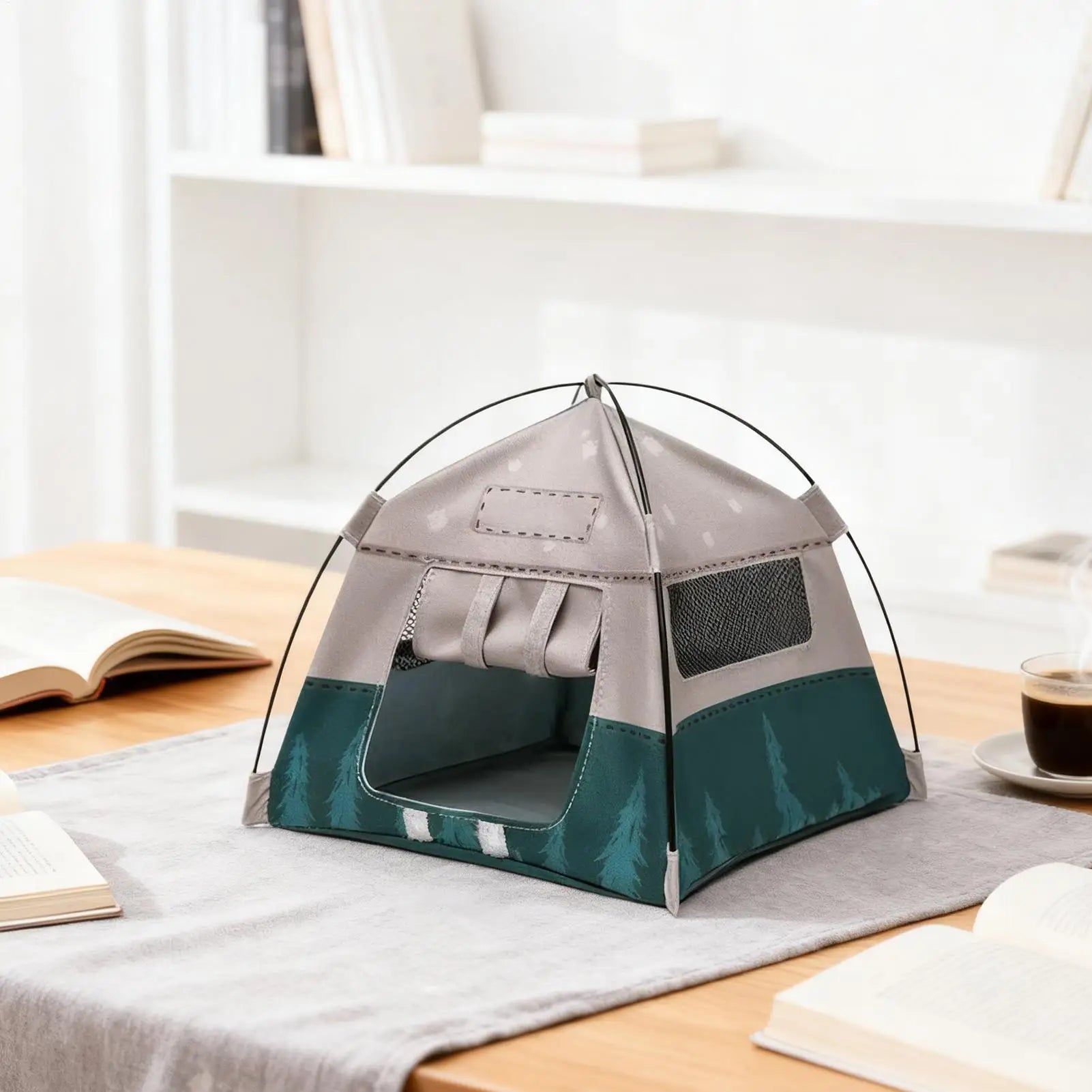 Tiny Tent 1:12 Scale Mini Camping Tent Decoration Photography Props for Boys Girls Pretend Play Home Outdoor Garden Display Qme