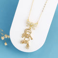 INS Hot Sale Colorful Zirconia Boys Girls Theme Character Bow Pendant Necklace Fashion for Man Woman Daily Party Neck Jewelry Qme 3