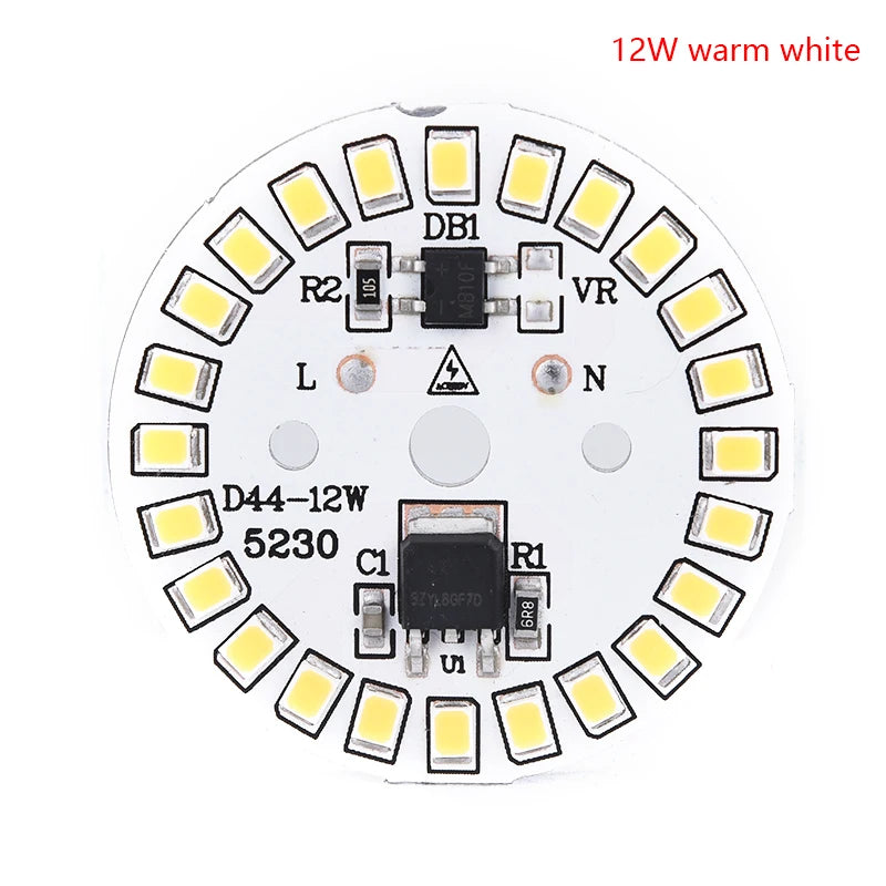 LED Bulb Patch Lamp SMD Plate Circular Module Light Source Qme 12w warm white