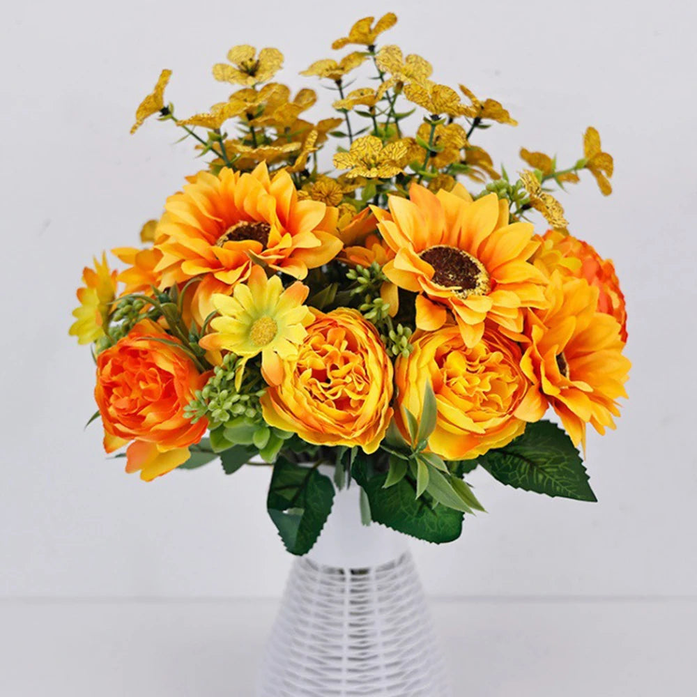 Simulated Flowers Autumn Sunflowers Sunflowers Wedding Home Fake Flowers Simulated Bouquet Qme