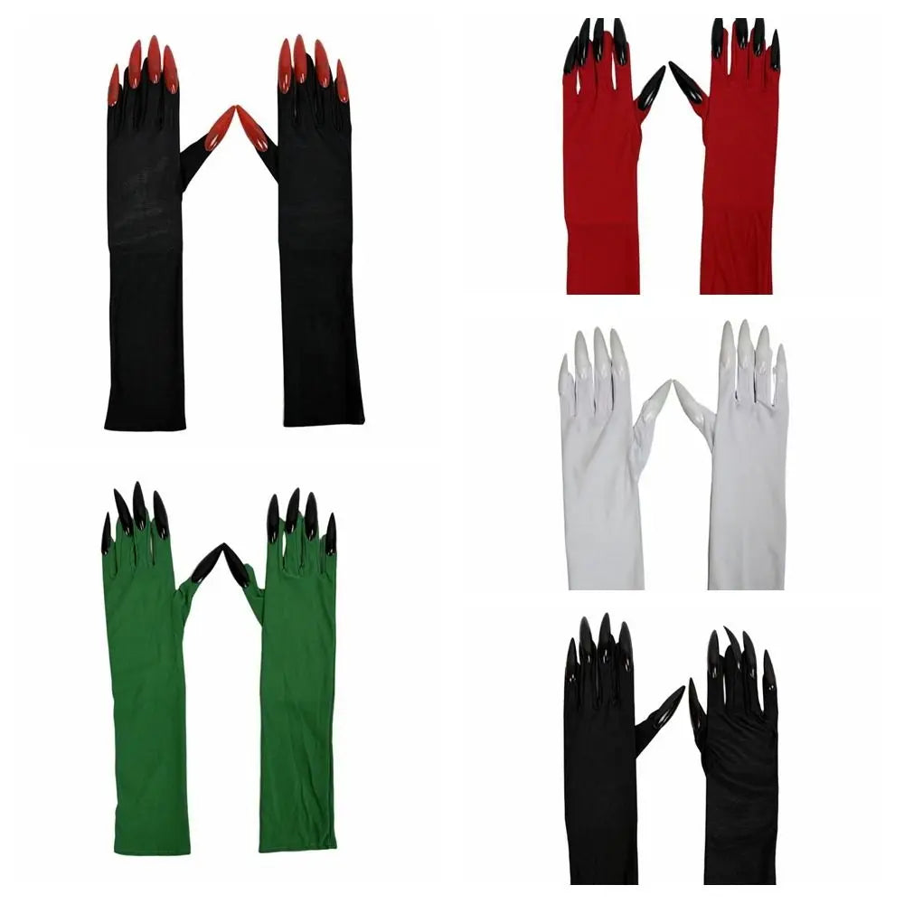 Fancy Props Halloween Cosplay Gloves Solid Long Nails Witch Costume Qme
