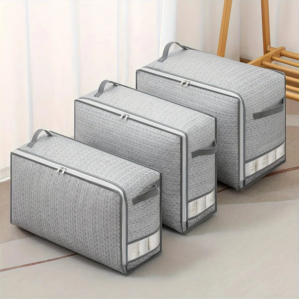 Household Anti-Humidity Cotton Quilt Large Capacity Dustproof Bag Foldable Moving Storage Bag Storage Bag with Visible Window Qme