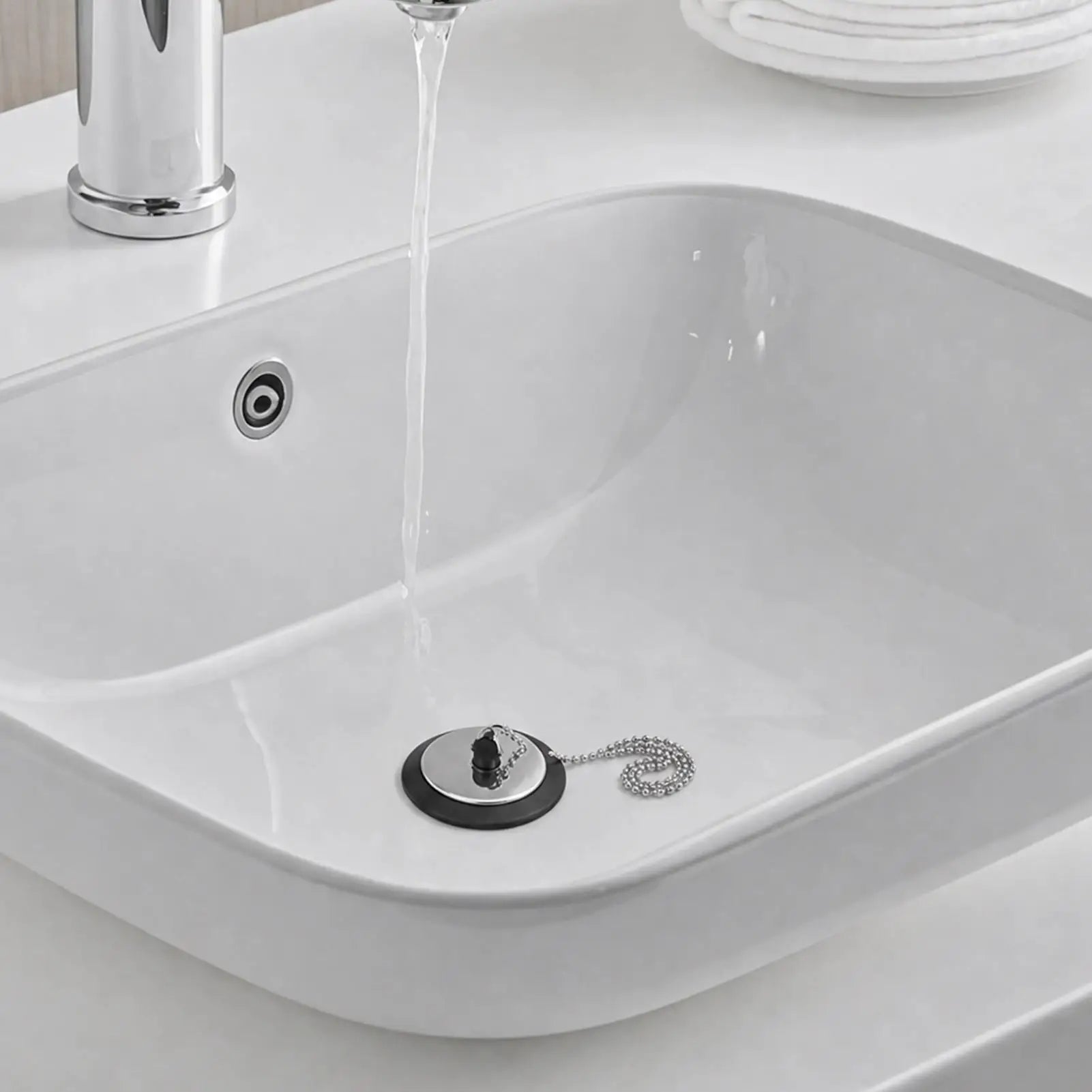 Kitchen Sink Stopper Heavy-duty Anti-clogging Chain Bathroom Drain Qme