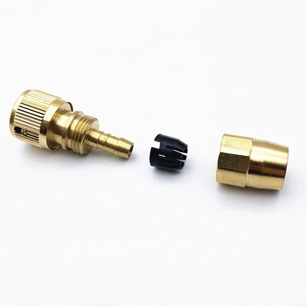 Leak-Resistant Brass Quick Connect Adaptor Used For Expandable Hose Repair And For Garden Water System Maintenance Qme